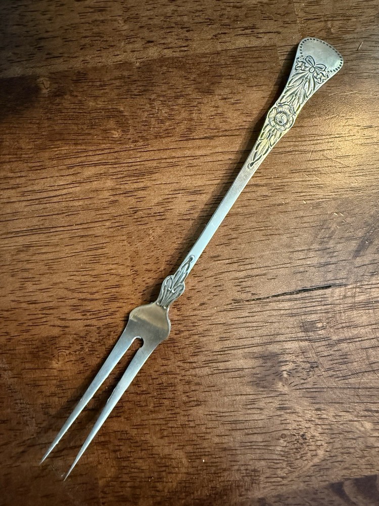 Magnus Aase 830s Norwegian Silver Pierced Handle Fork