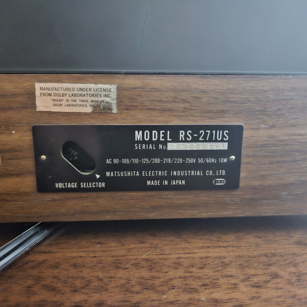 Technics RS-271US RS-276US Needs Service Clean Unit