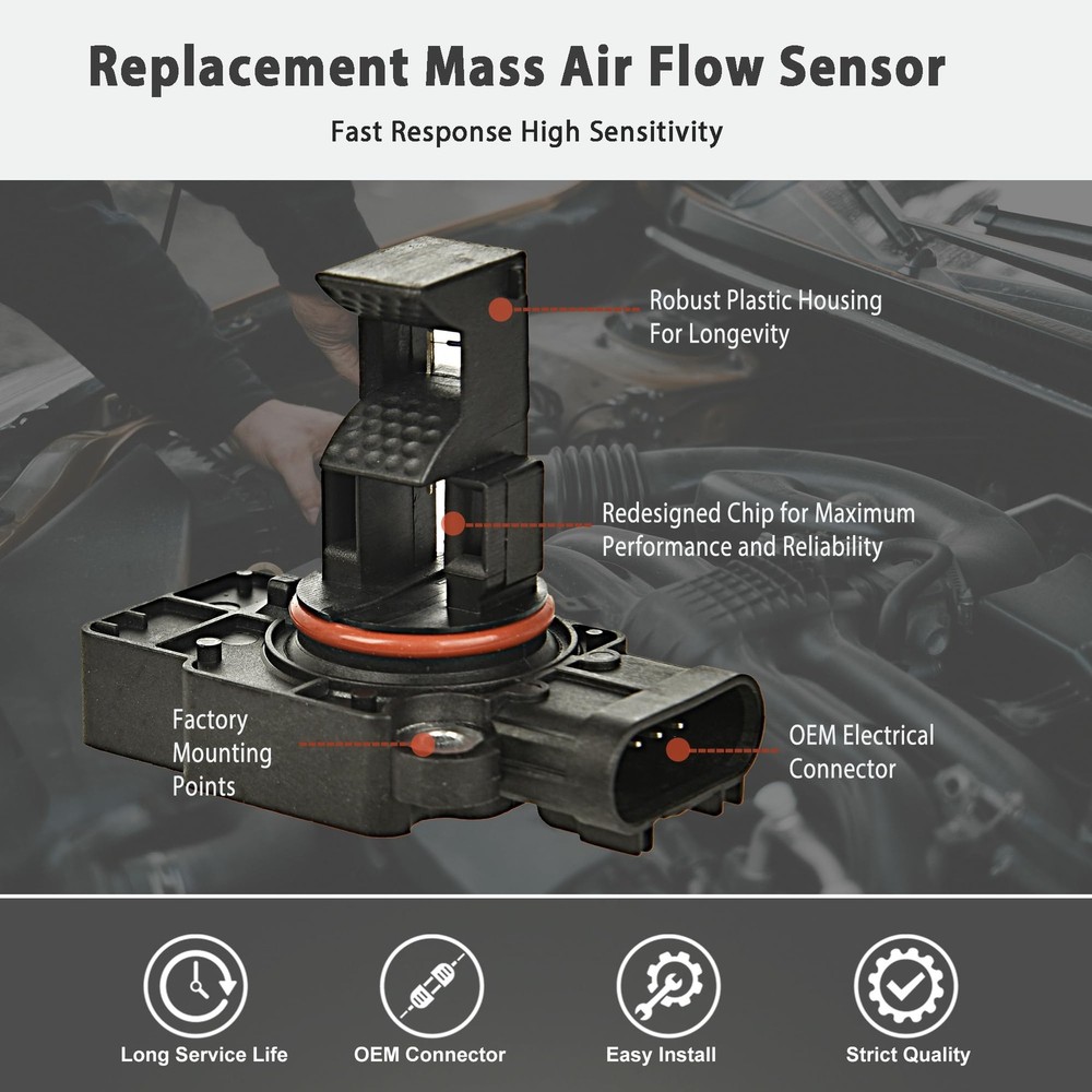Mass Air Flow Sensor MAF Sensor Compatible with Cadillac CTS Escalade Chevy A...