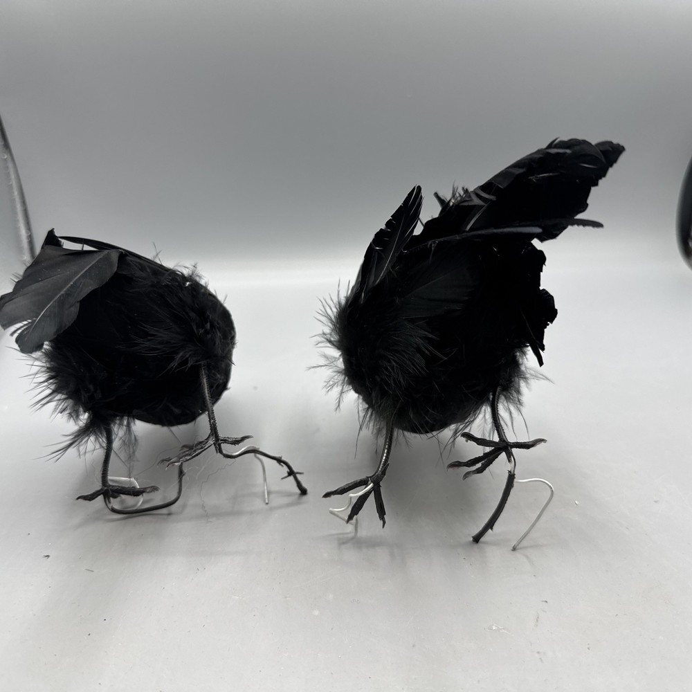 5 PCS Black Feathered Crows Halloween Ravens