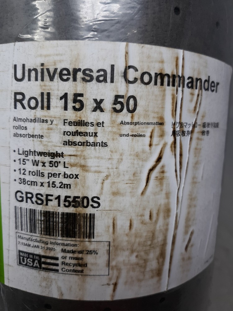 SpillTech Universal Commander Absorbent Roll 15" x 50' Lightweight Spill Control