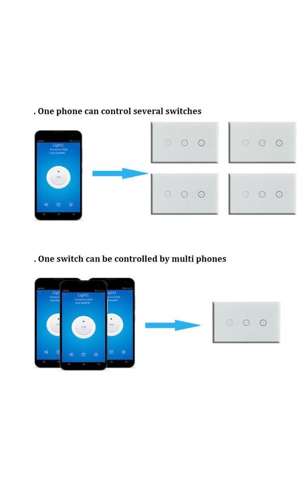 Smart WIFI Light Switch In Wall Works with Amazon Alexa Google Home Android IOS