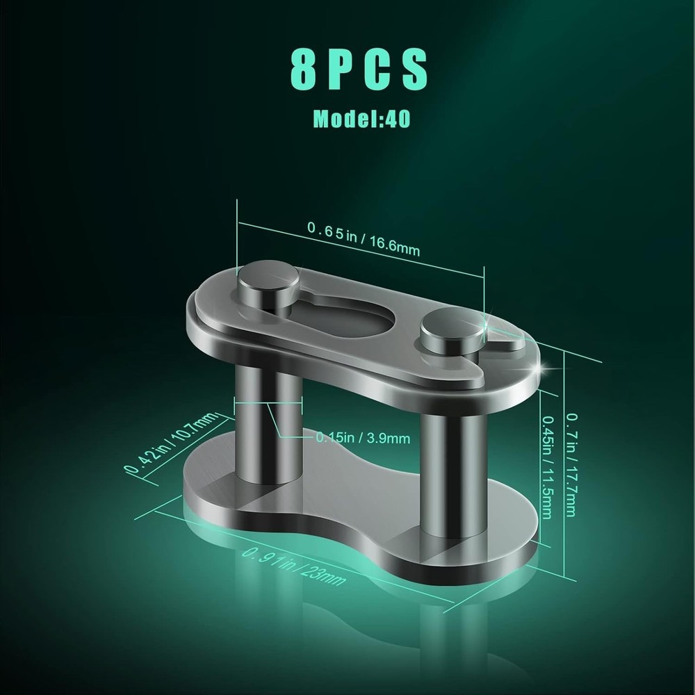 High-Quality 8-Pack Roller Chain Connector Links for Bikes, Pit ATVs, Mini Bikes