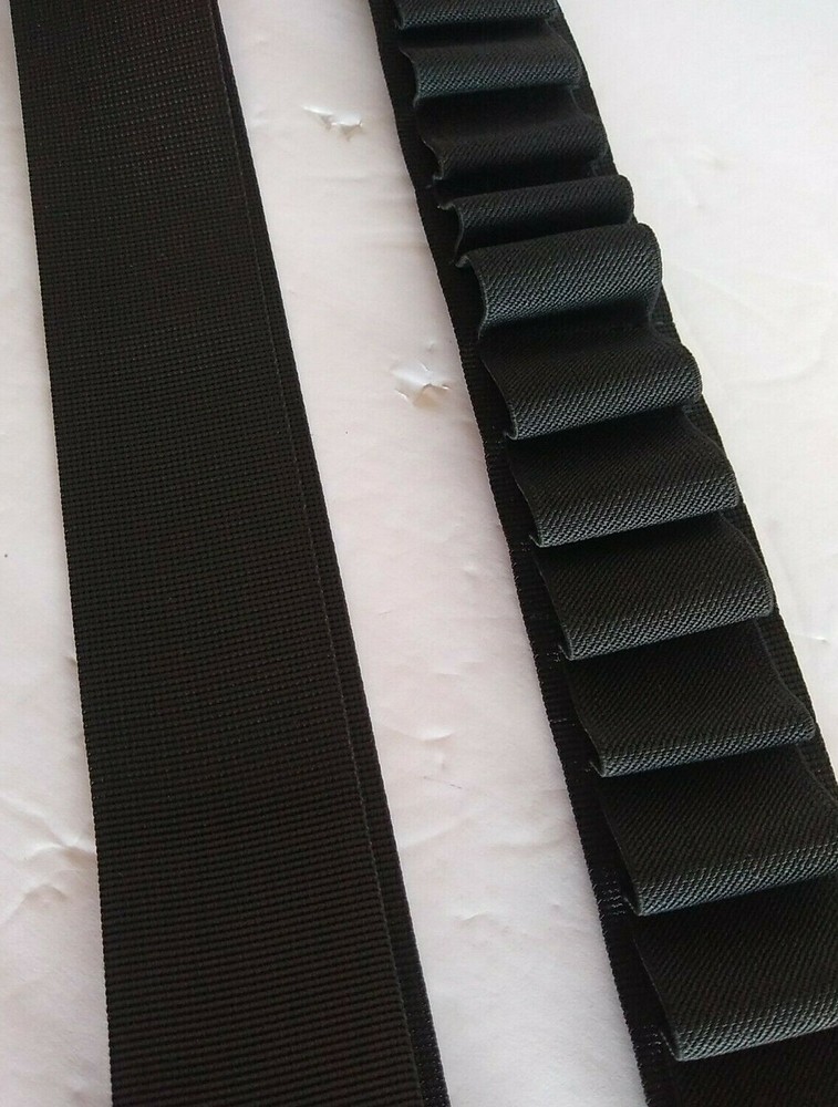 Tactical Two Point Gun Sling Strap Black With Ammo Slots Adjustable Length