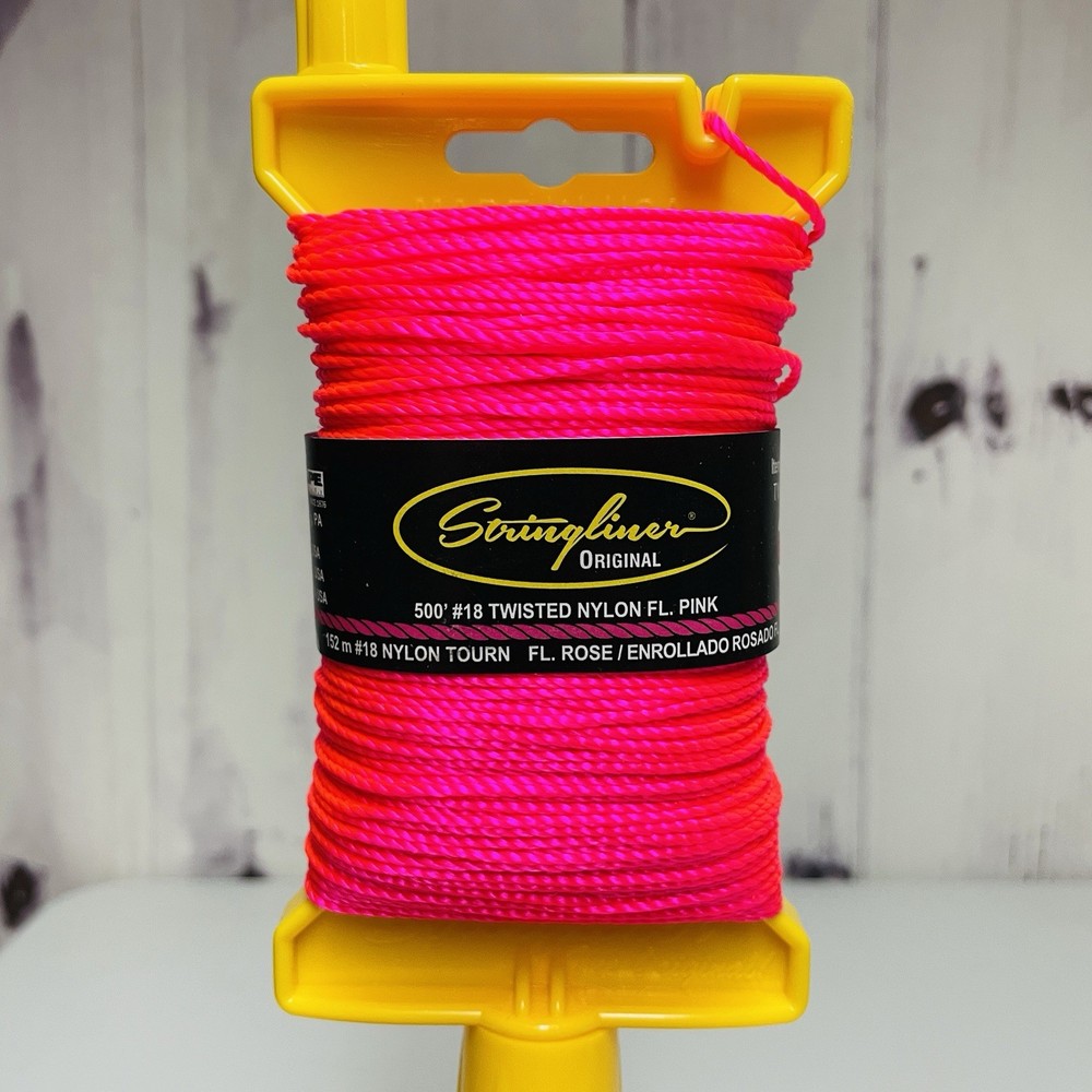 2 Stringliner Original 250 Ft #18 Twisted Nylon Pink FL Pack Lot