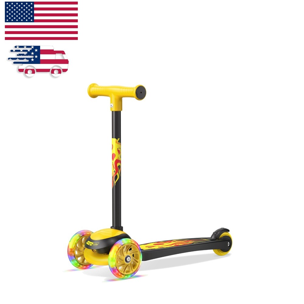 Durable 3 Wheel Scooter for Toddlers - Flashy LED Front Wheels & Easy Steering