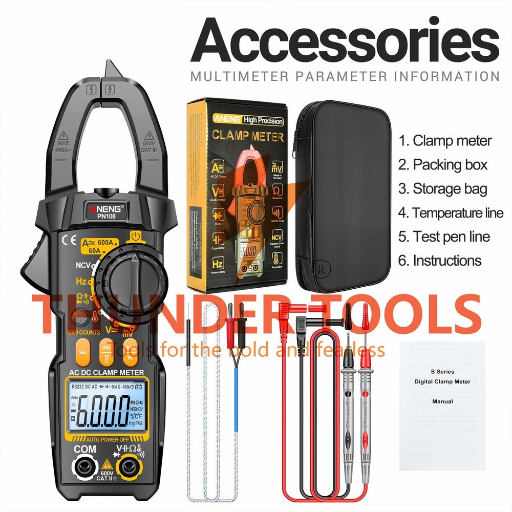 Thunder Tools ANENG PN108 Digital Clamp Meter Voltage Current Tester