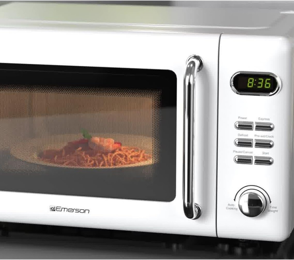 Horno microondas compacto de encimera con control de botones