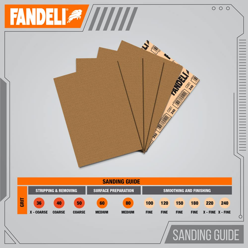 36027 220 Grit Multipurpose Sandpaper Sheets, 9" X 11", 25-Sheet