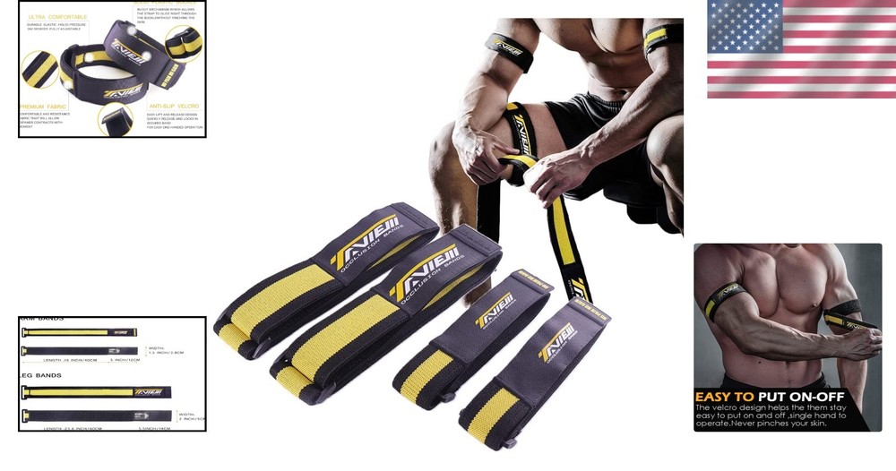 Adjustable 4-Pack Occlusion Bands for Safe and Efficient Blood Flow Training