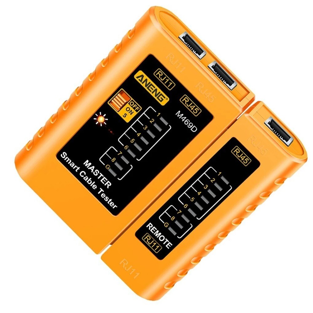 Ethernet Cable Tester Network Testing Tool Cat5 Cat5E Cat6 for Network Yellow