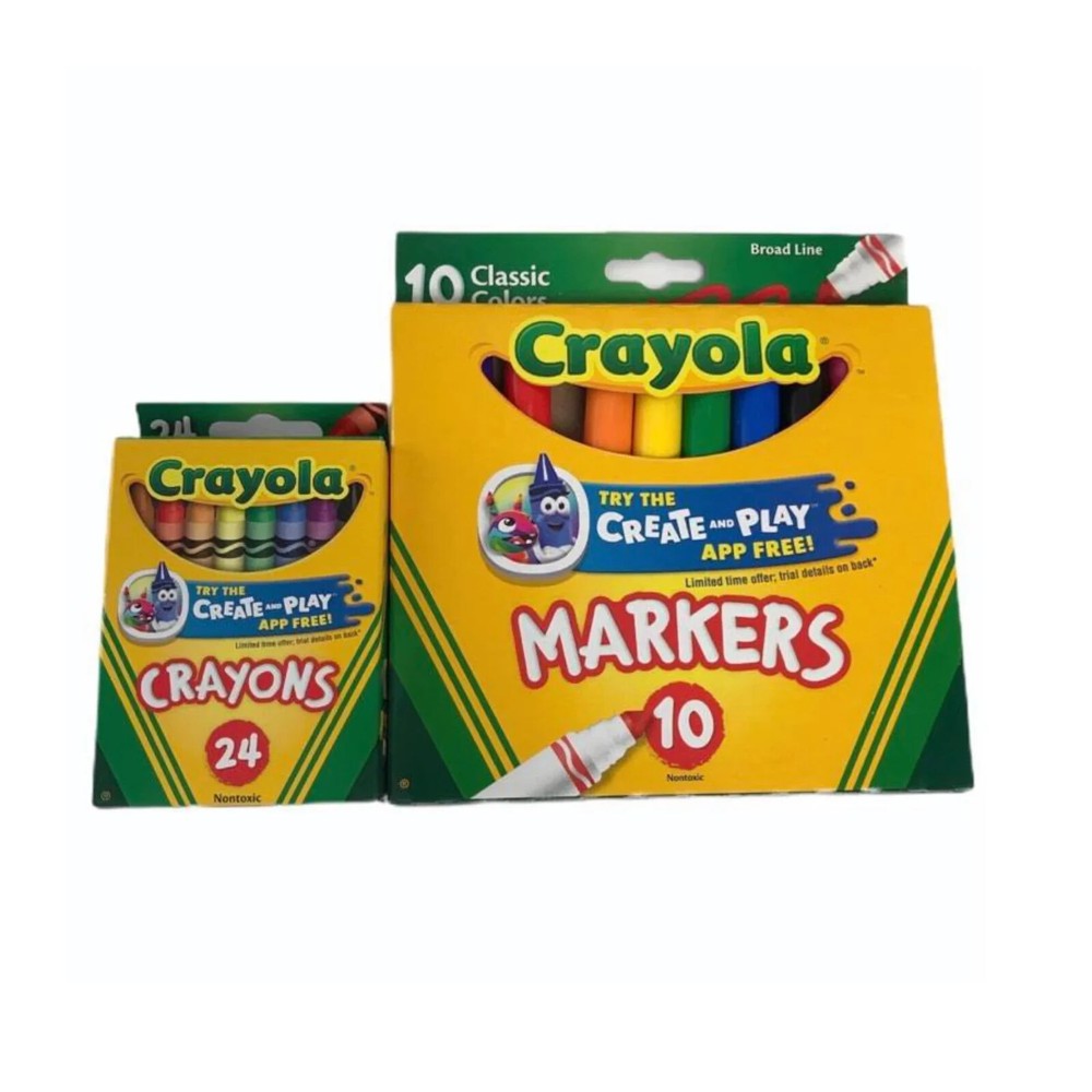 Elementary Back to School Supply Kit – Folders, Crayons, Pencils, Scissors