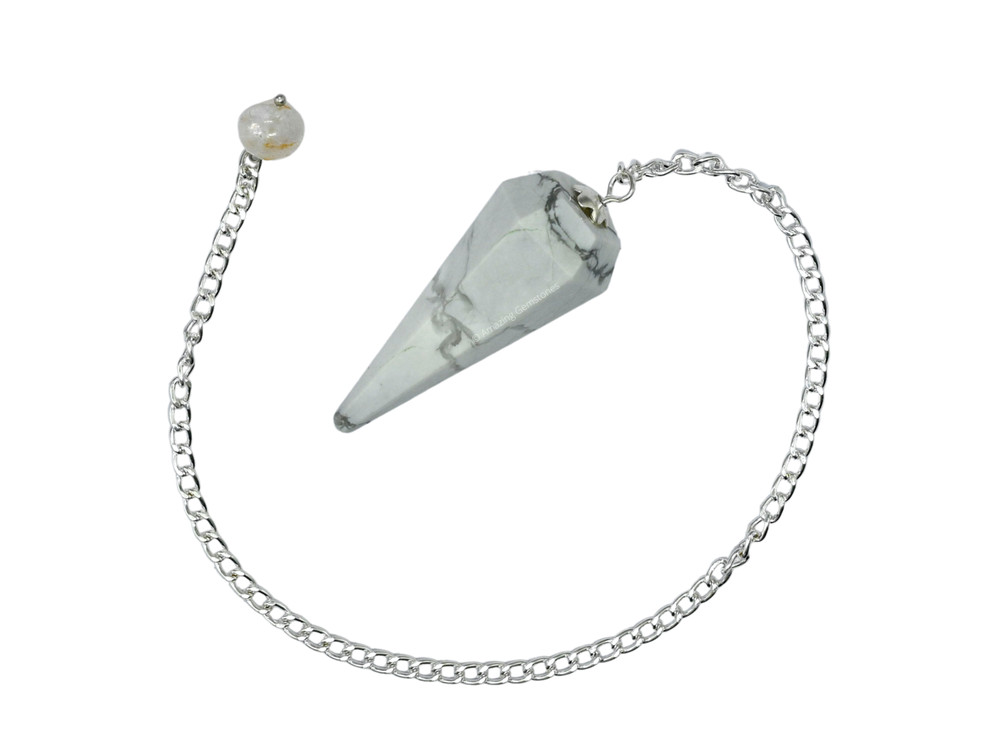 Howlite Dowsing Crystal Pendulum