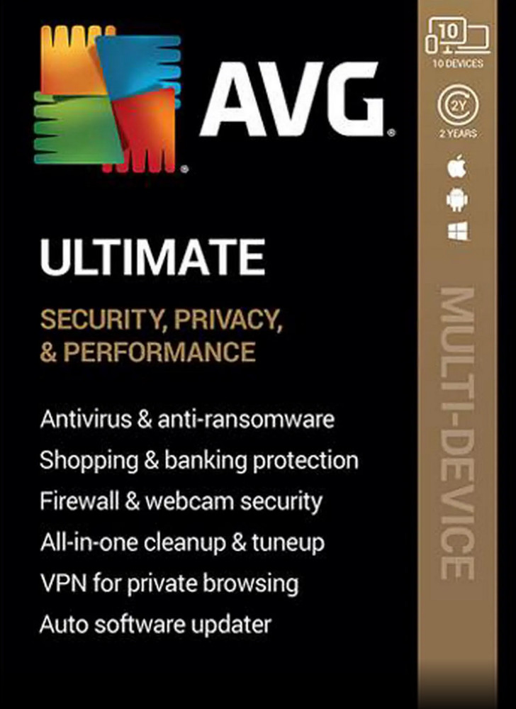 AVG ULTIMATE 2026 10 Devices 2 Years Internet Security New Retail Ships Fast !!!