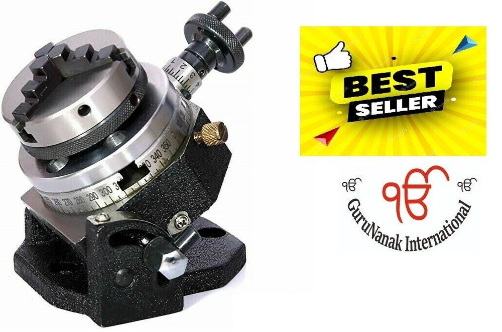 3"(80 mm)Tilting Rotary Table + 50mm Chuck Centering Self with Back Plate+Tnut