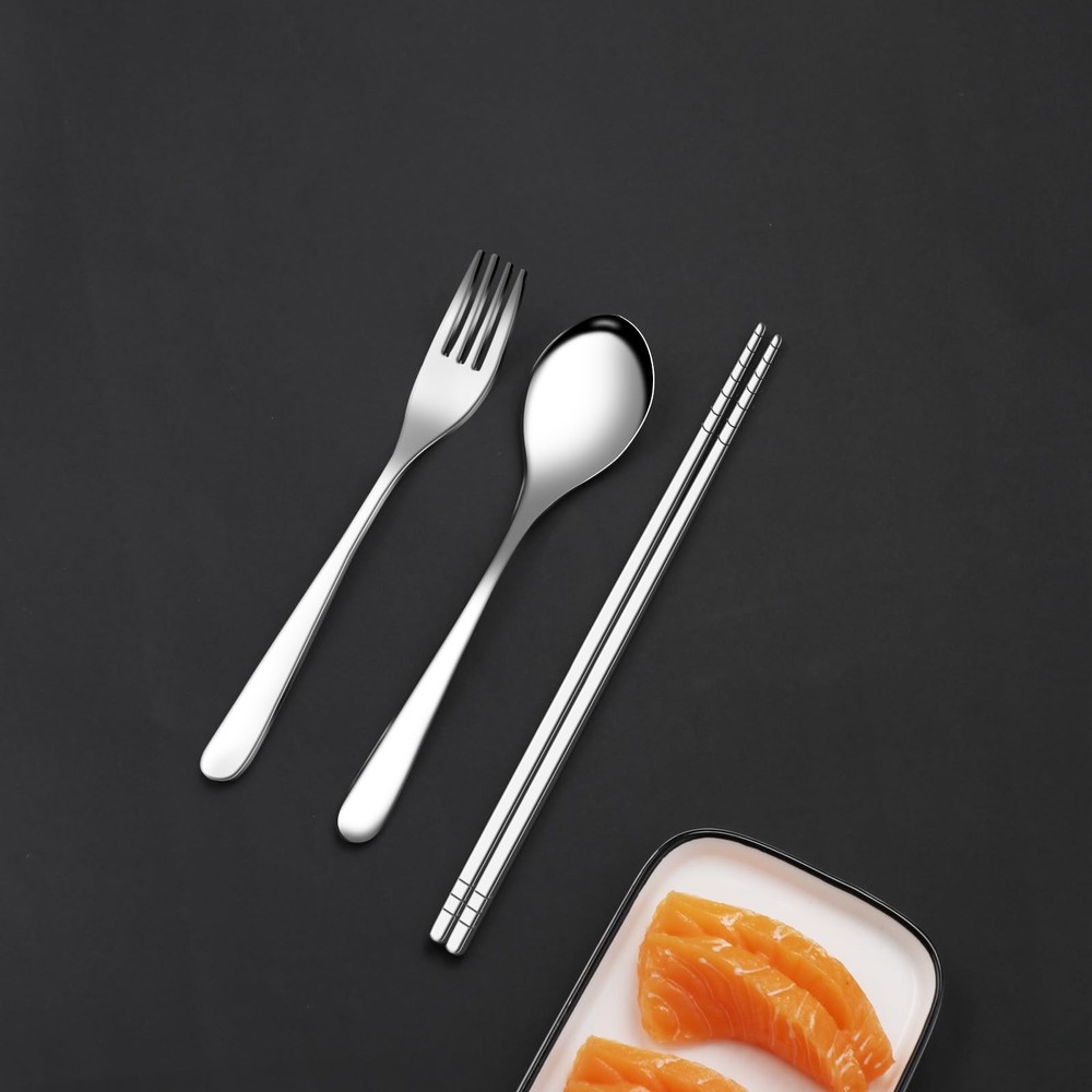 titanium tableware set, travel tableware with box, including titanium fork, k...