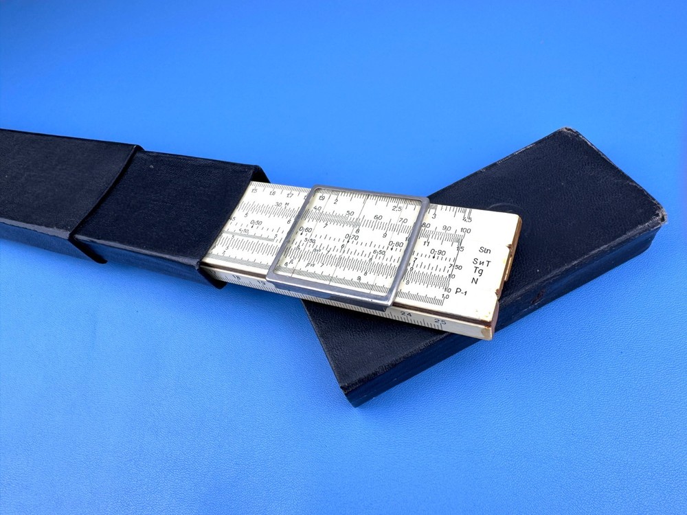 Vintage Soviet Logarithmic Engineer Student Slide Rule Ruler