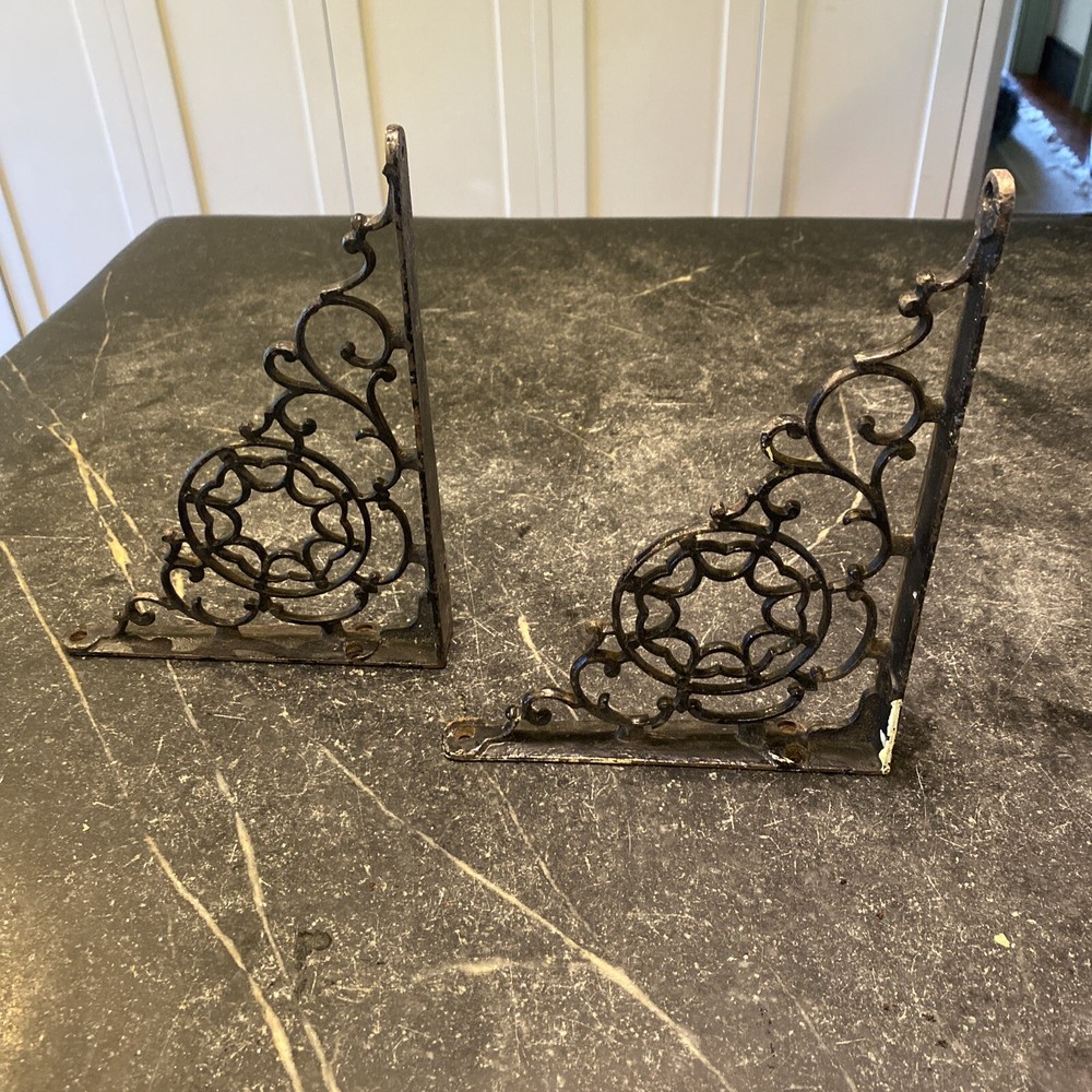 Vintage Original Pair Of Shelf Brackets