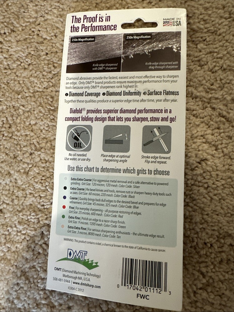 DMT New Dia-Fold Diamond Whetstone Coarse / Blue