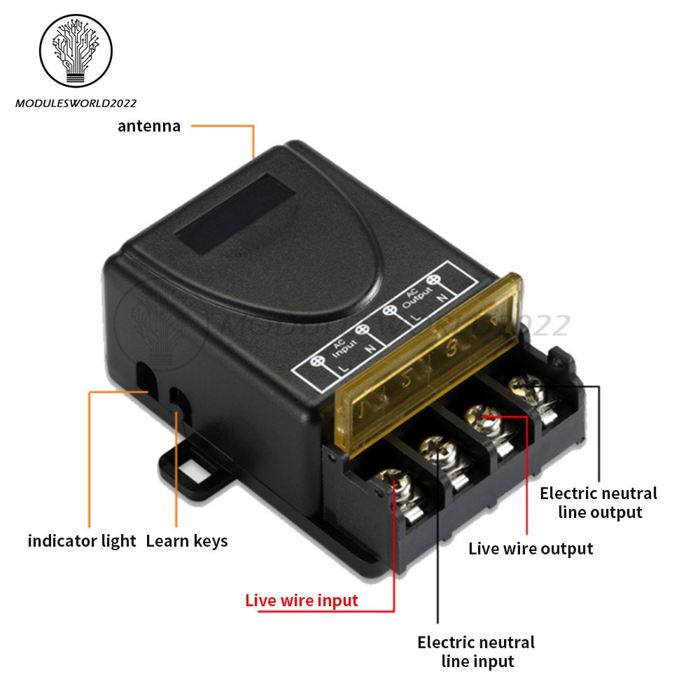 AC90-264V 220V 30A 433MHz Relay 1CH Wireless Remote Control Switch Transmitter
