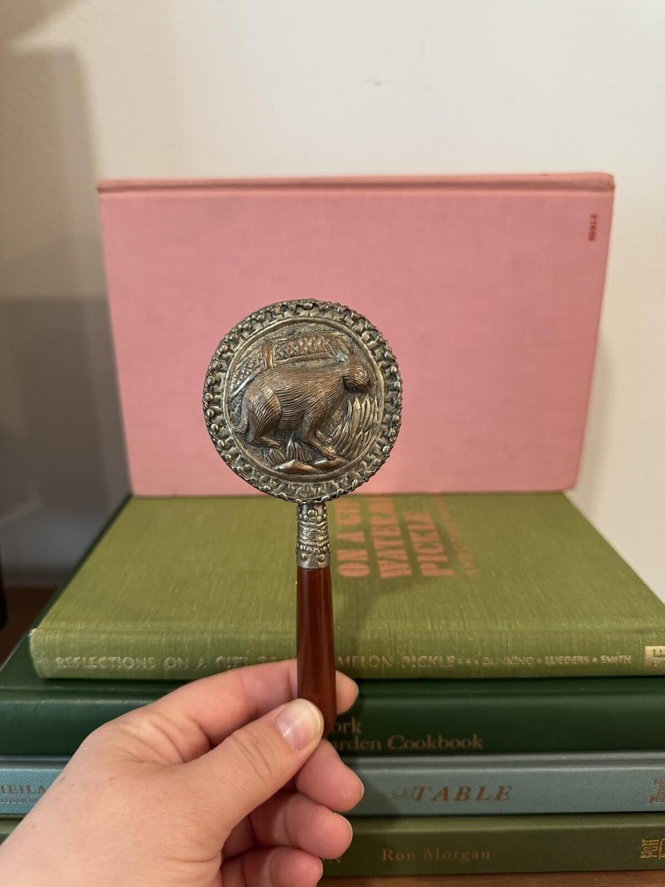 Vintage Handheld Mirror with Decorative Handle
