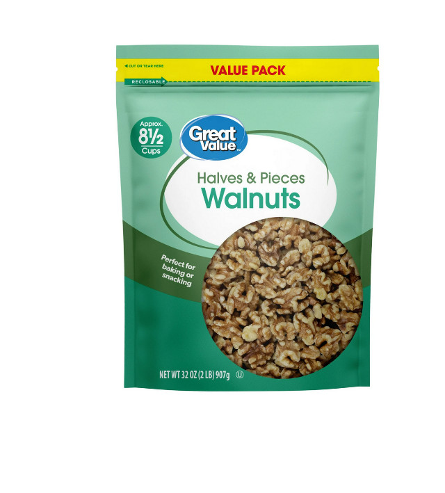Great Value Walnuts Halves & Pieces, 32 oz