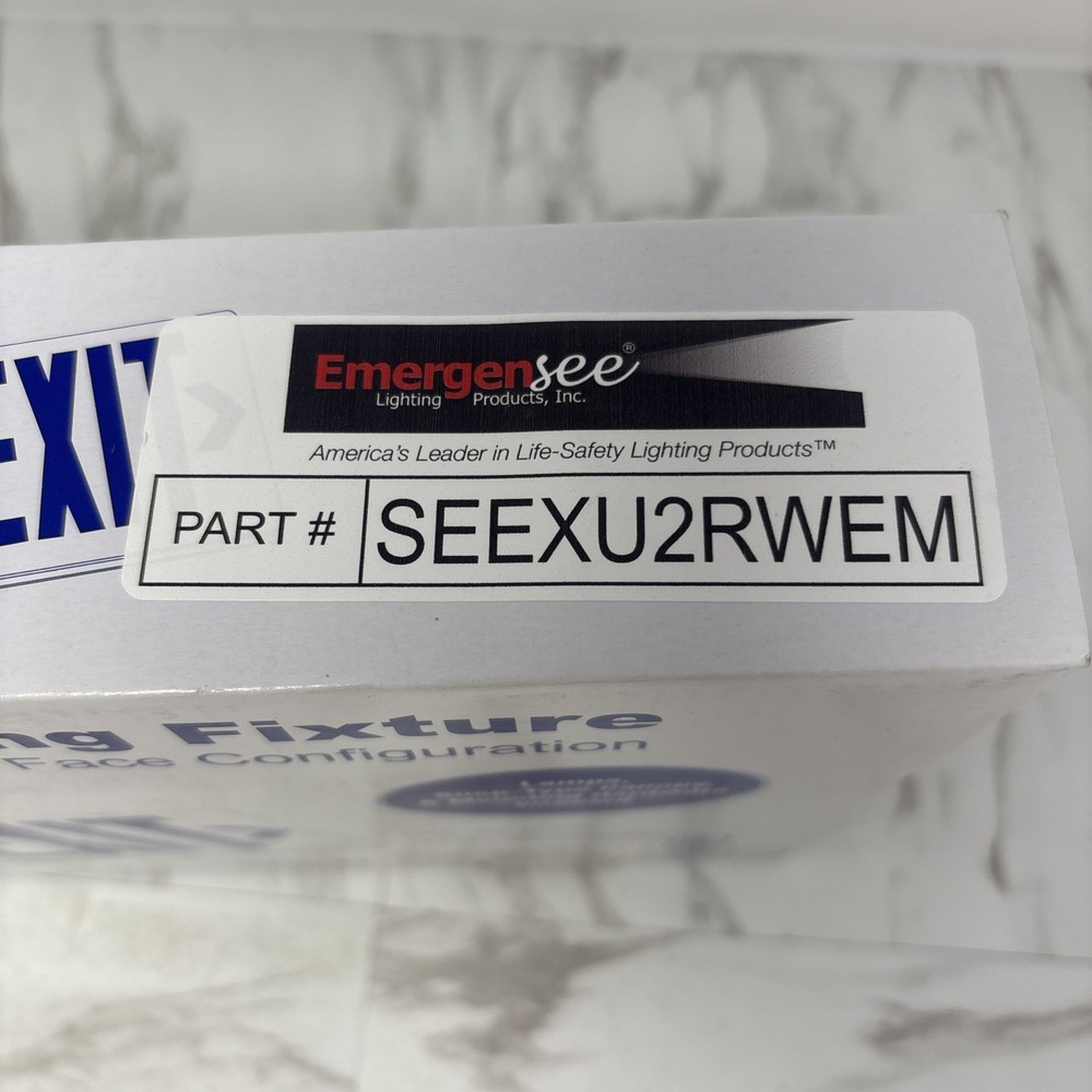 Emergensee Lighting SEEXU2RWEM Compact LED Exit Sign Universal LED