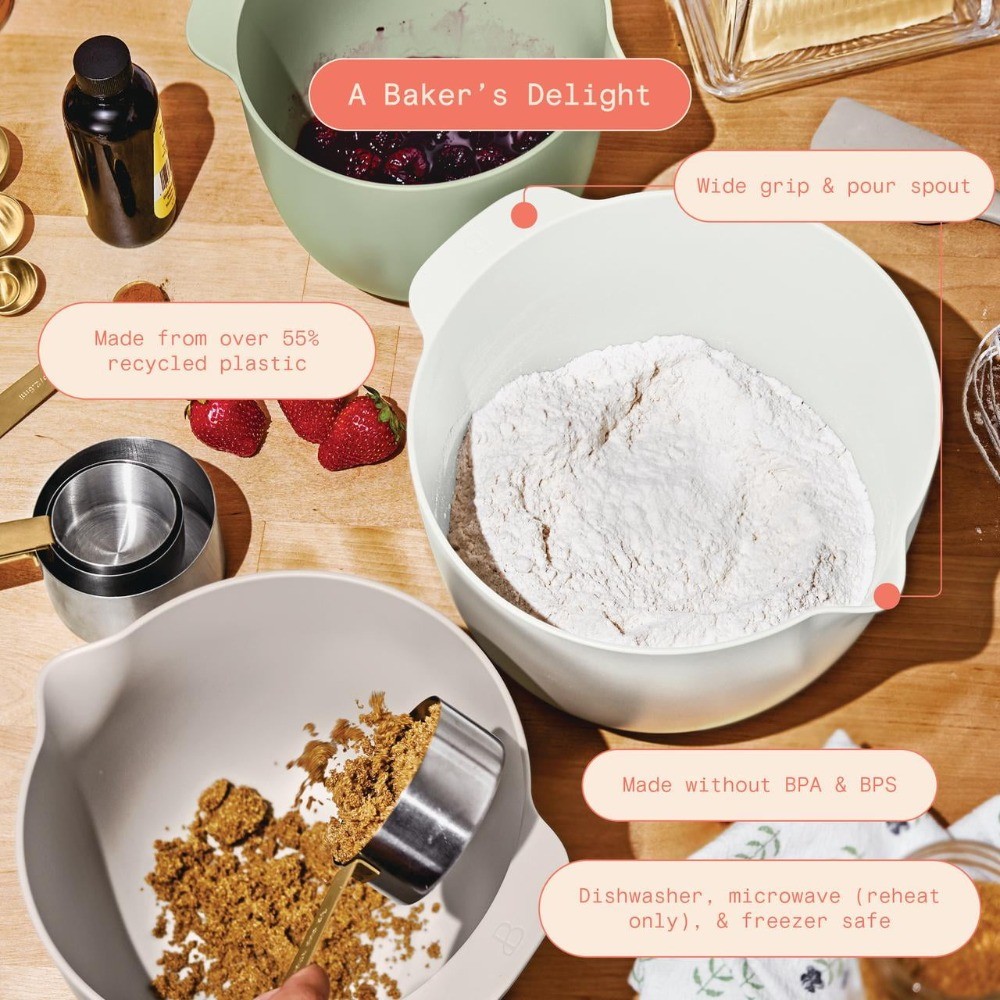 3-Piece Mixing Bowl Set, Assorted Colors