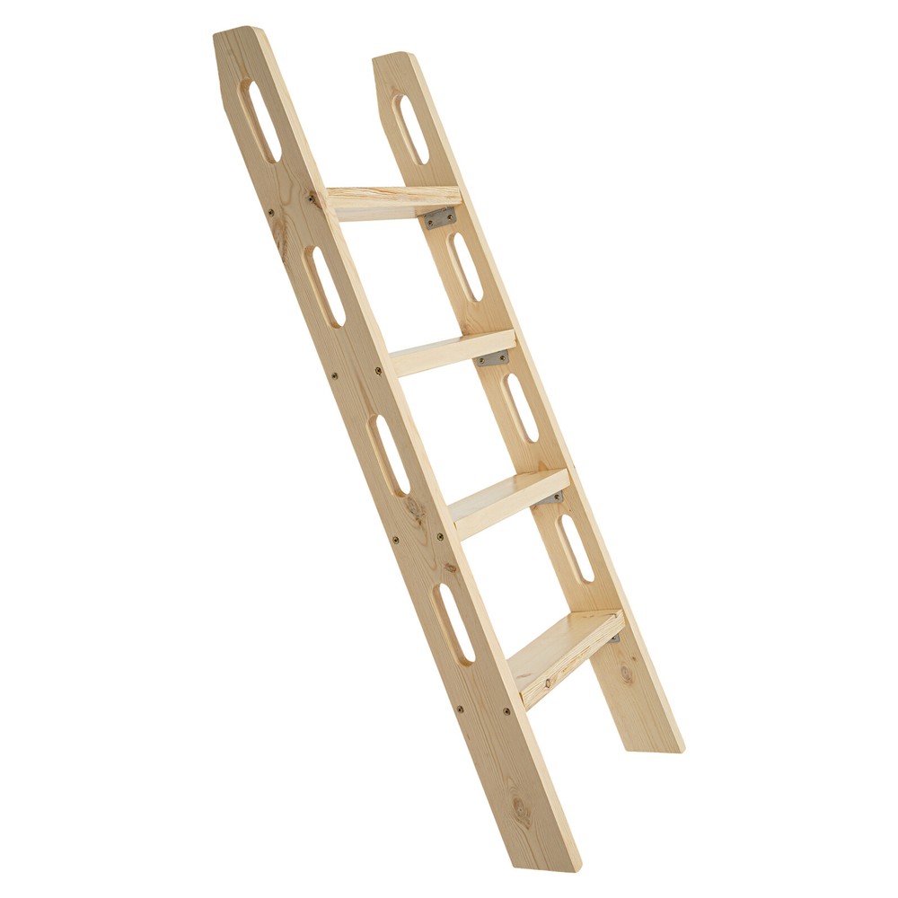 4-Step Ladder Durable Solid Wood Step Ladder 220lbs Load Fixed Ladder Step Stool