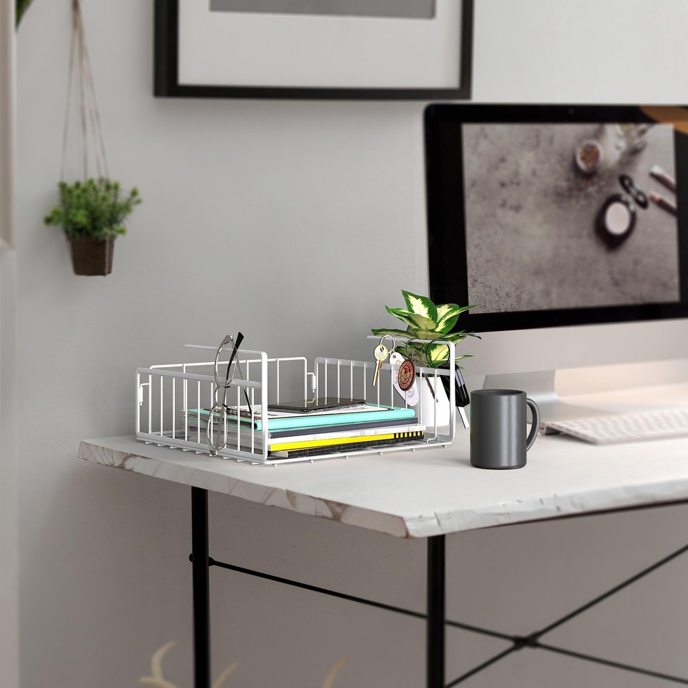 Simple Houseware Under Shelf Basket, White – 2-Pack 2 Pack,