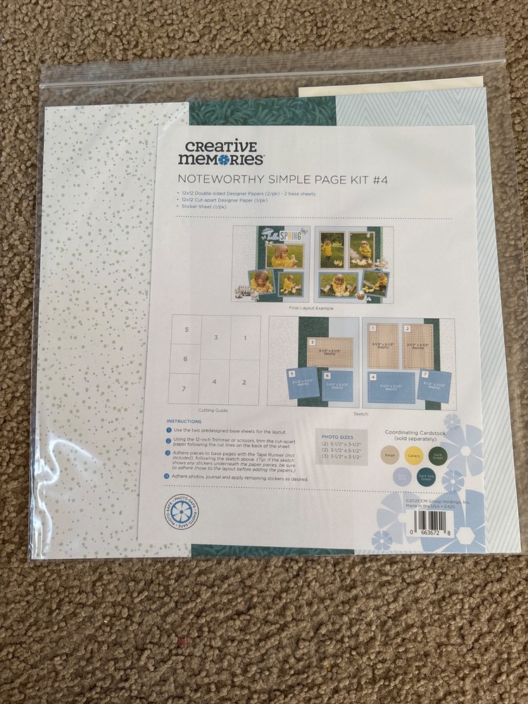 Creative Memories Simple Page Kits Bundle 2025 Issues (4 kits) Noteworthy