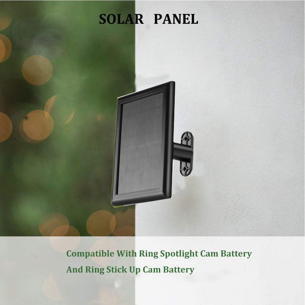2 Pack Ring Solar Panel(2nd Generation), 5W Panel Charger with Biack