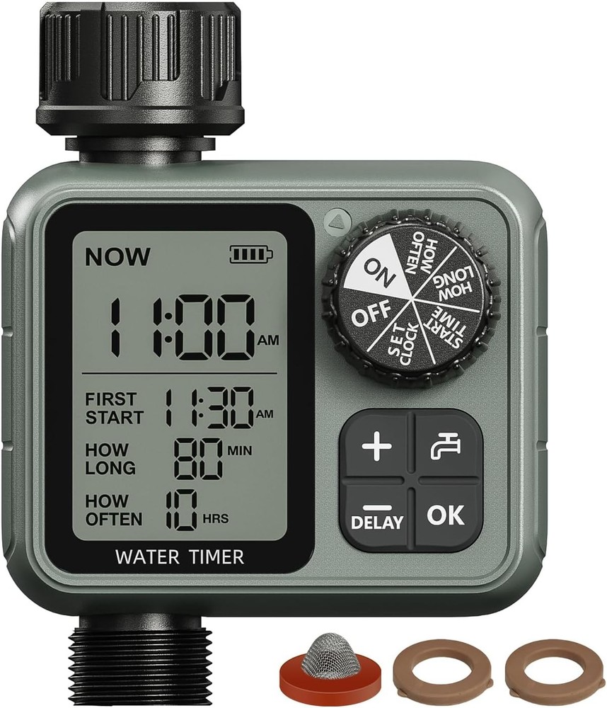 Programmable Garden Hose Timer with Auto Manual Rain Delay – 3/4 Inch Hose