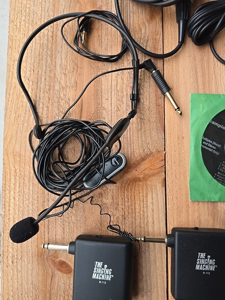 Singing Machine Accessory Bundle Including Five Microphones Two Headsets CD