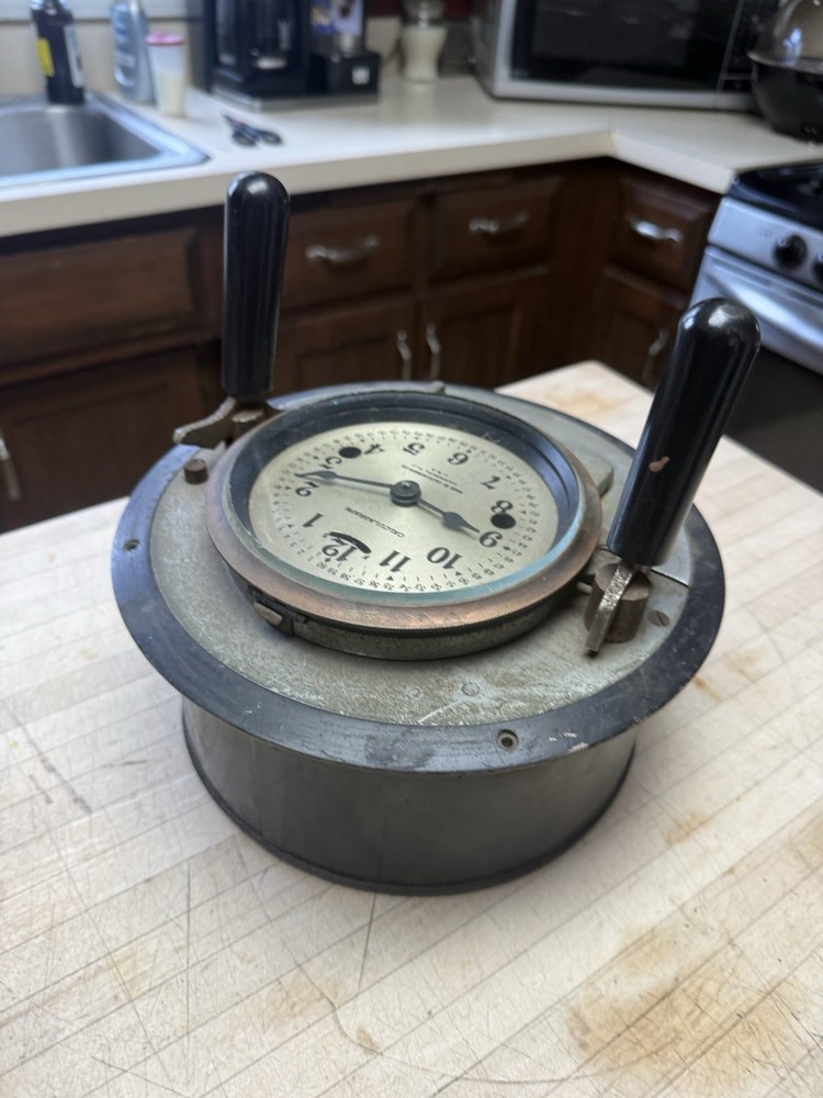 Vintage Antique Cast Iron Calculagraph Clock Timer Key Wind Untested