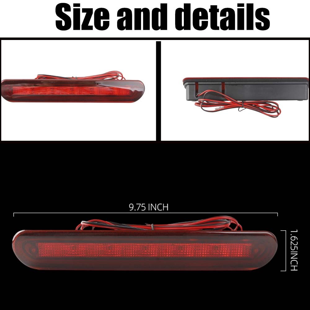 Red For Truck Cap Topper 3rd Brake Light, Surface Mount Replace AT-LED-28X30-01