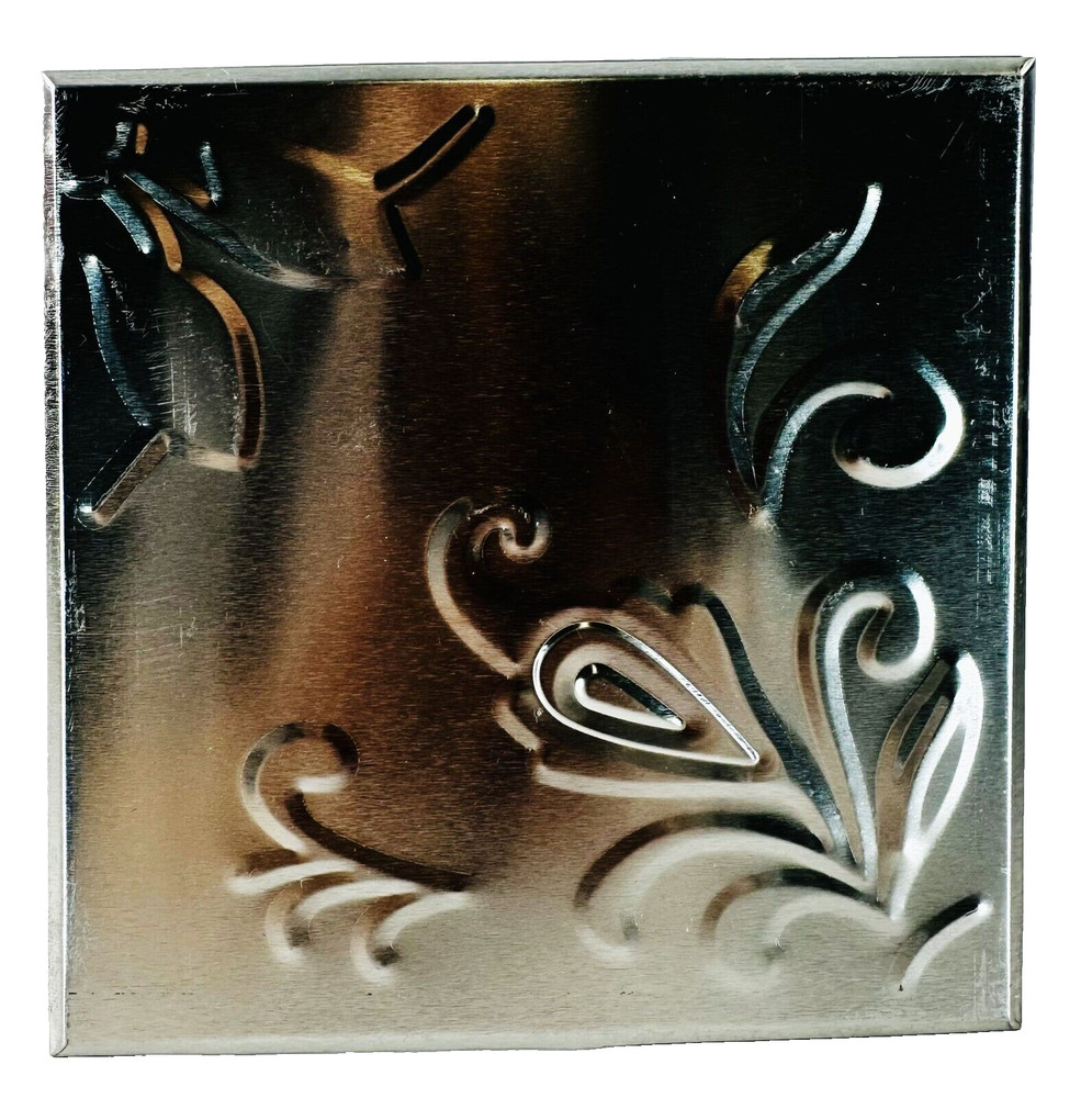 Embossed Silver Kitchen Tiles Set of 2