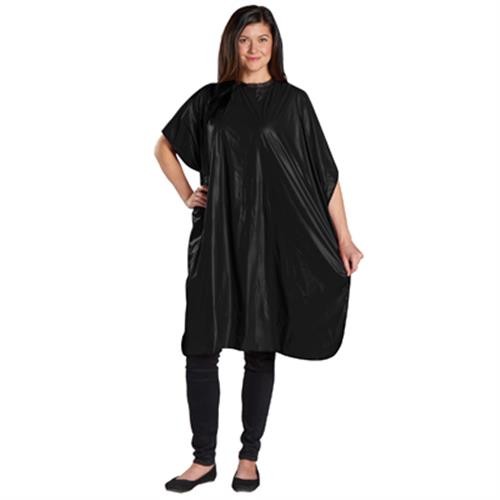 ScalpMaster Vinyl Shampoo Cape Nylon Hook & Loop Fastener  36"x54" Black 3003