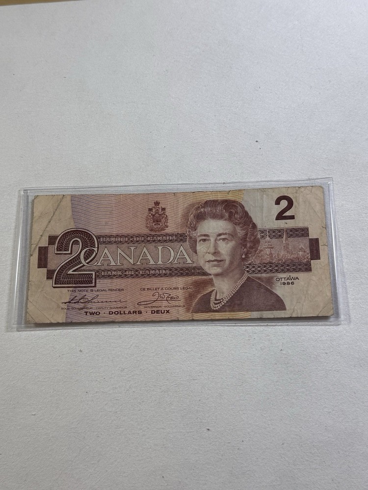 1986 Canada 2 Dollar Banknote P# 94b