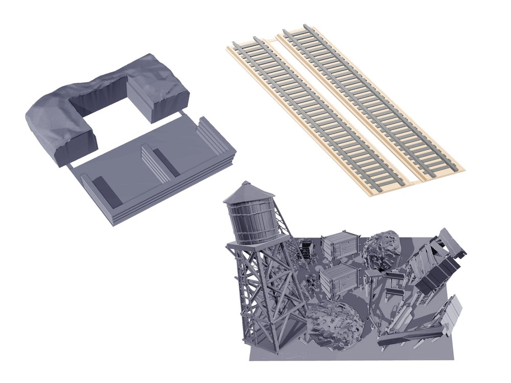 Outland Models Miniatures Ore Mining Accessory Set 1:64 S Scale