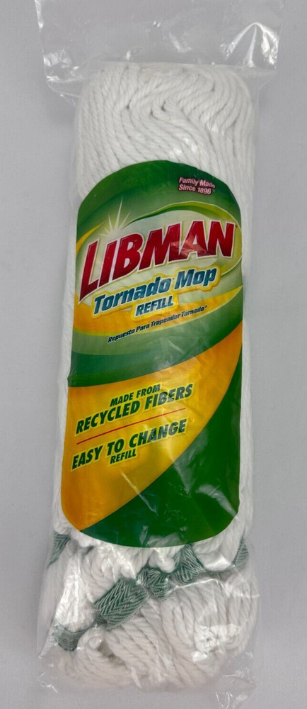 Libman Tornado Mop Refill Replacement Polyester Yarn Machine Washable