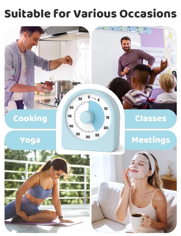 Visual Timer for Kids with Pause Function,Timer for Kids and Adults, Protecti...