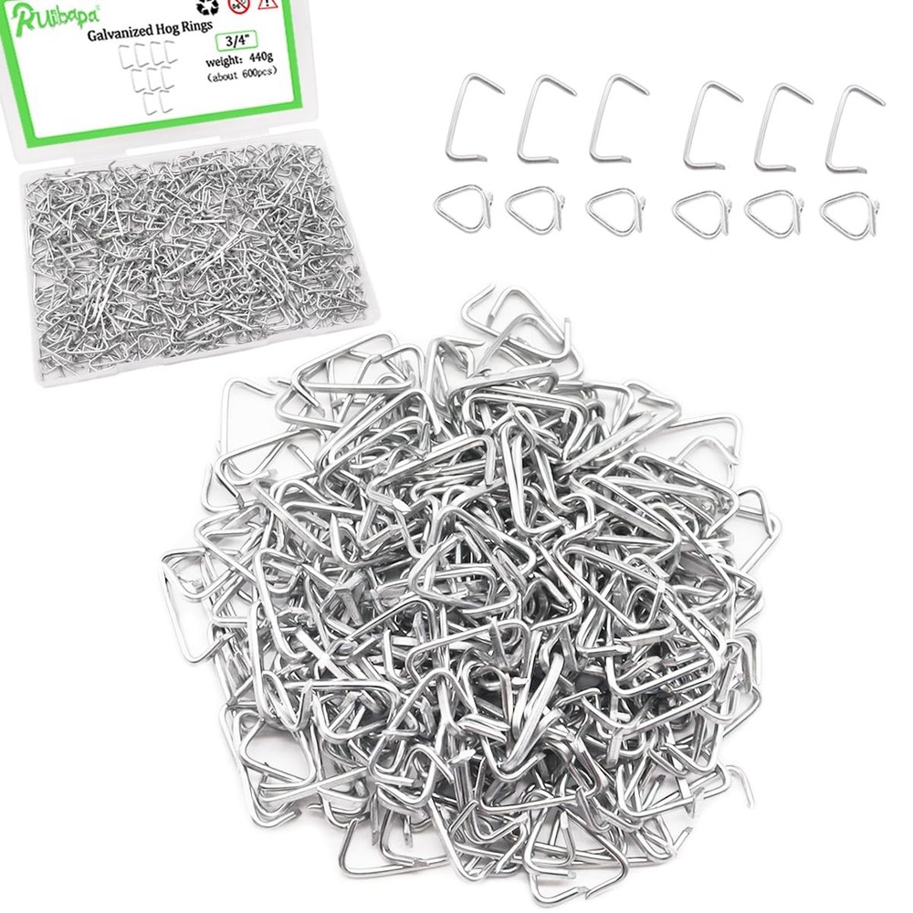 Ruibapa Hog Rings Professional Upholstery 3/4" Galvanized