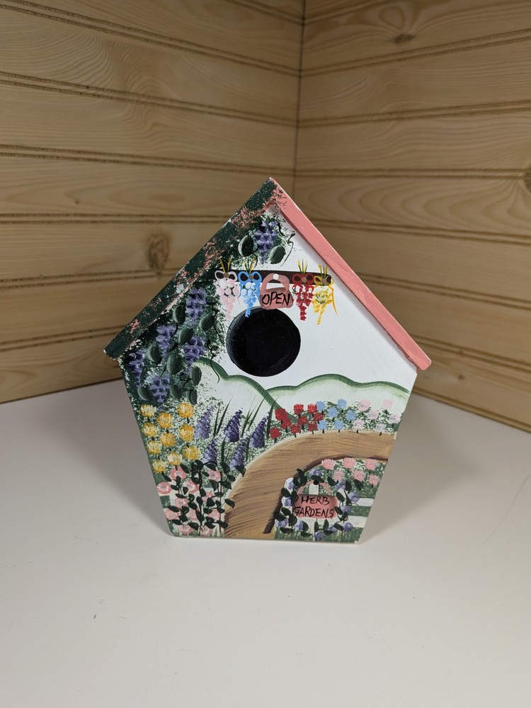 Vintage 1998 Hand Painted Garden Tool Caddy 9"×6" Dated