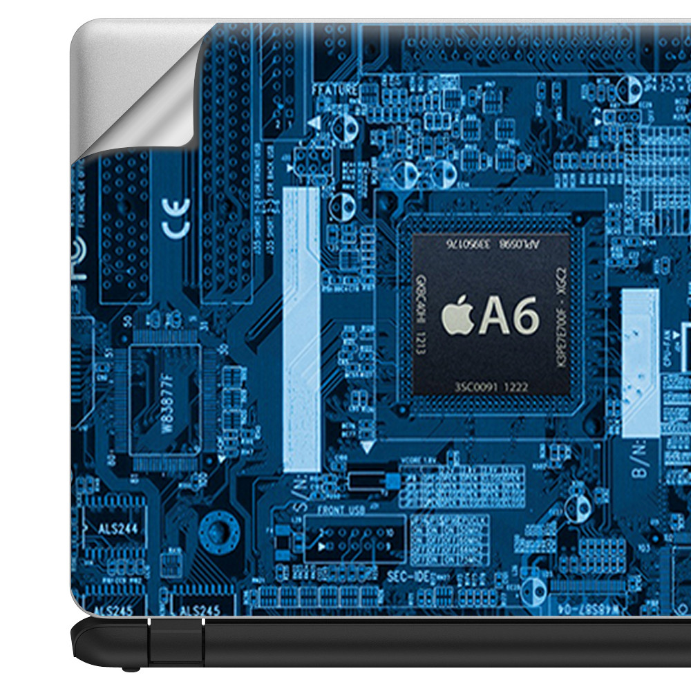 Universal Laptop Skins Wrap for 14" - circuit2 blue