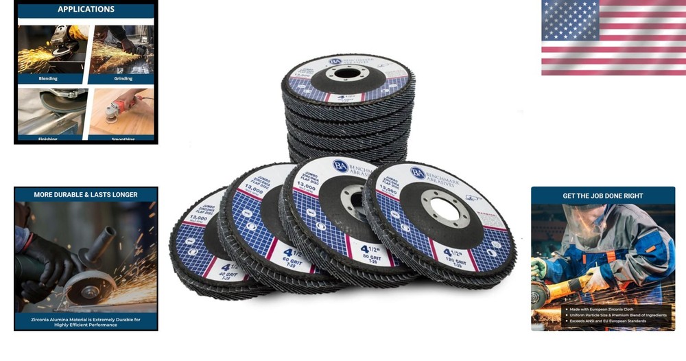 Industrial Grade Angle Grinder Flap Discs - 10 Pack