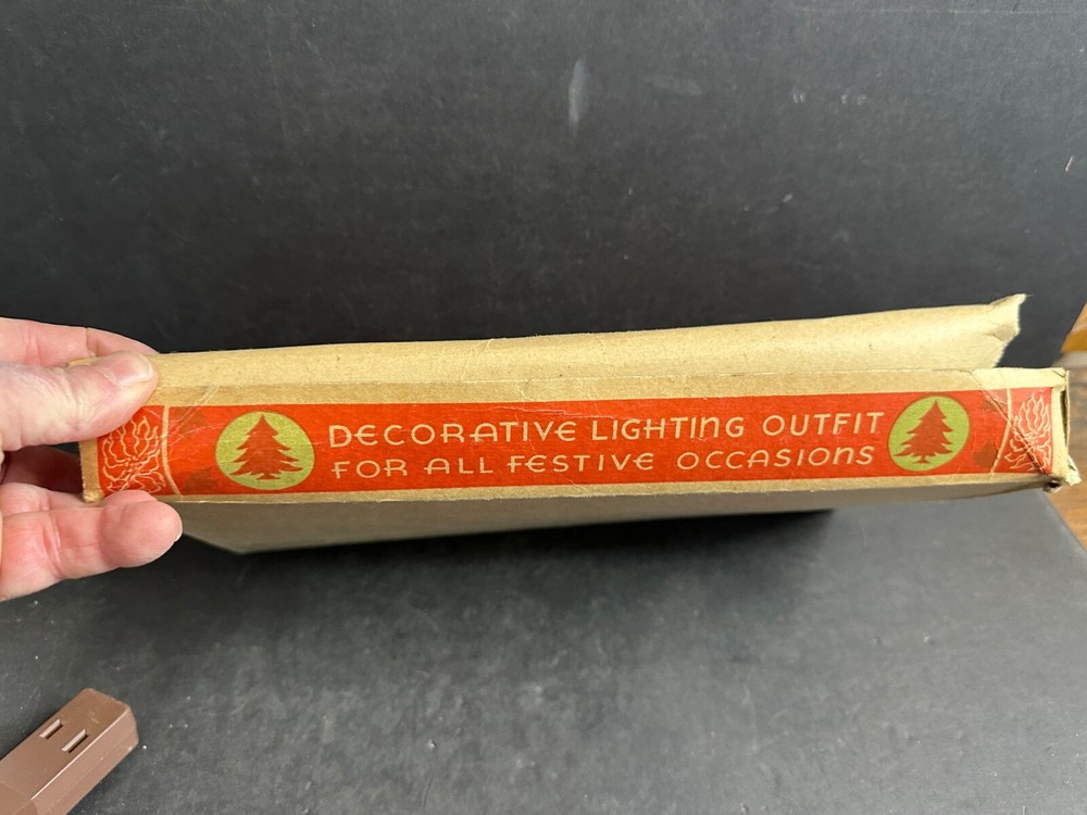 Vintage Christmas Tree Light String, Working, 7 Bulb, Original Box, Lot 4, As Is