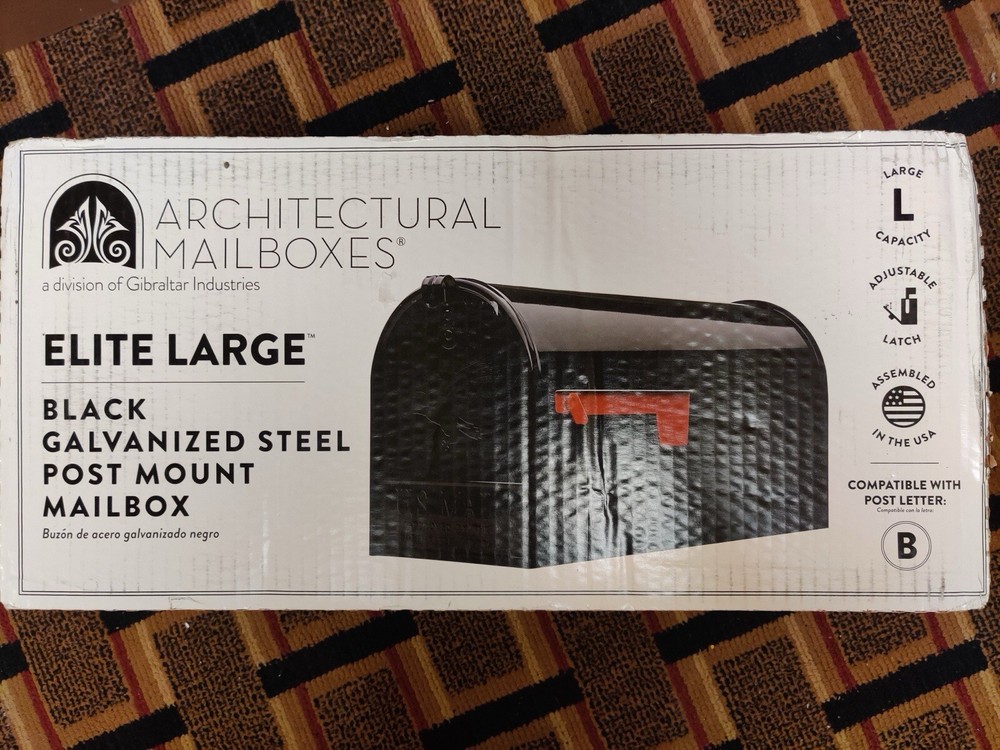 Architectural Mailboxes Centennial Post Mount Mailbox Extra Large Steel Black