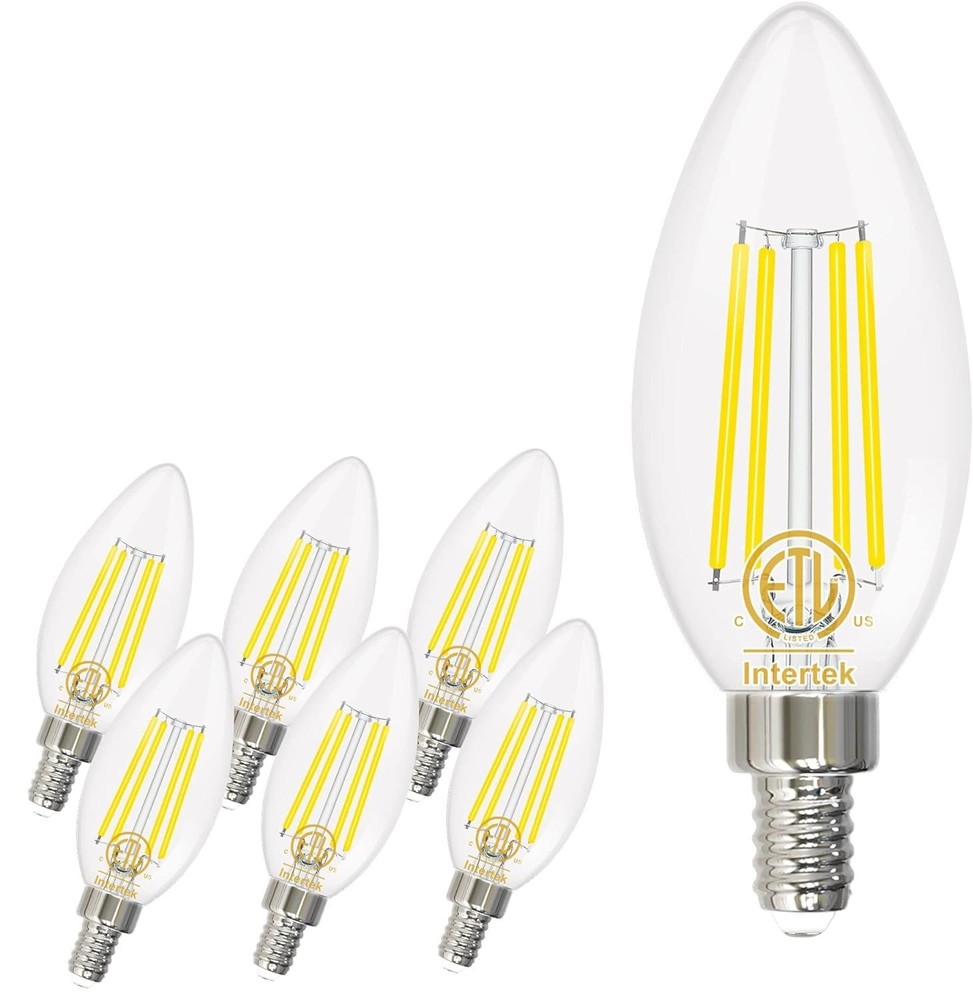 E12 LED Bulb 5000K Bright Daylight, 40W Equivalent Type B Bulbs with Small Can