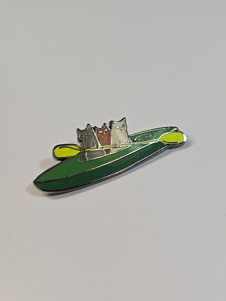 Kittens In A Green Kayak Lapel Pin Exploding Kittens